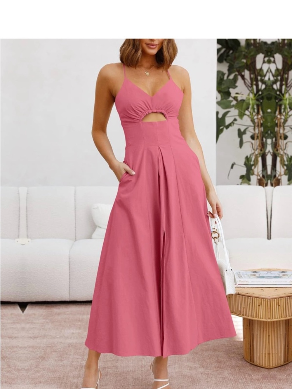 Women’s Pink Cutout Maxi Dress